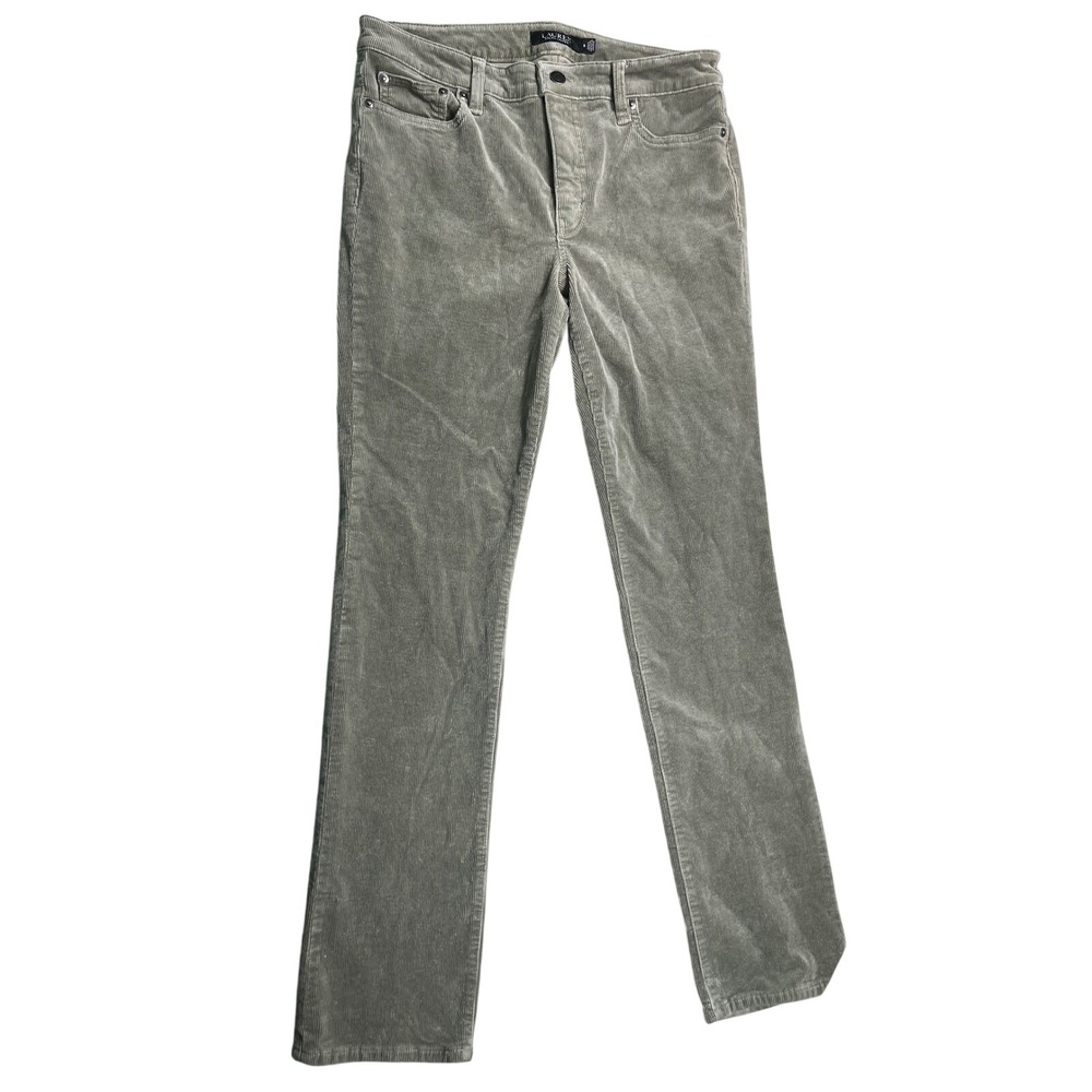 Lauren Ralph Lauren Corduroy Pants Size 6 Sage Green Straight Leg High Rise